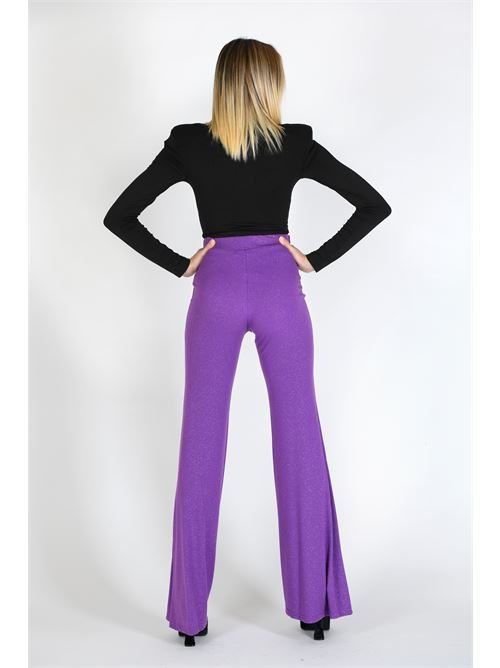 pantalone zampa lurex Giulia N Couture | GI2368VIOLA